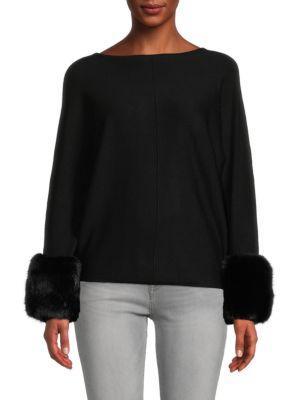 商品Saks Fifth Avenue|Faux Fur Cuff Sweater,价格¥366,第3张图片详细描述