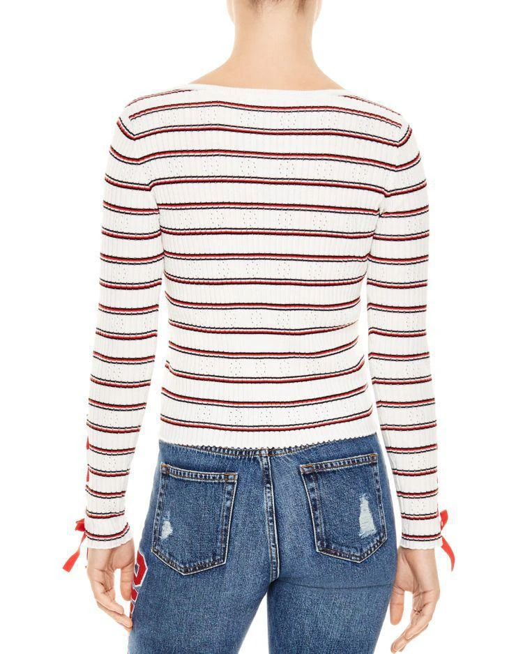 商品Sandro|Ottana Ribbed Striped Eyelet Sweater,价格¥815,第2张图片详细描述