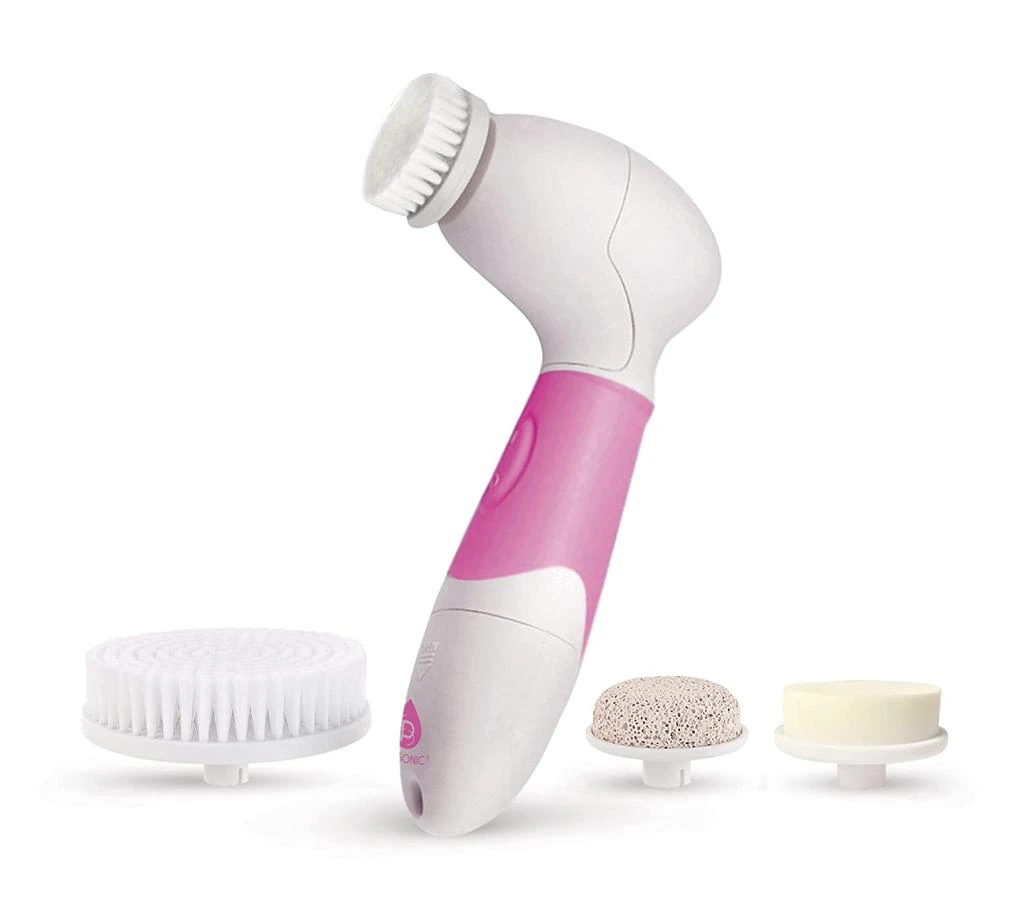 商品PURSONIC|Advanced Facial and Body Cleansing Brush for Removing Makeup & Exfoliating Dead Skin - Includes 4 Multifunction Brush Heads: Facial, Body, Pumice Stone and Sponge (PINK),价格¥144,第1张图片