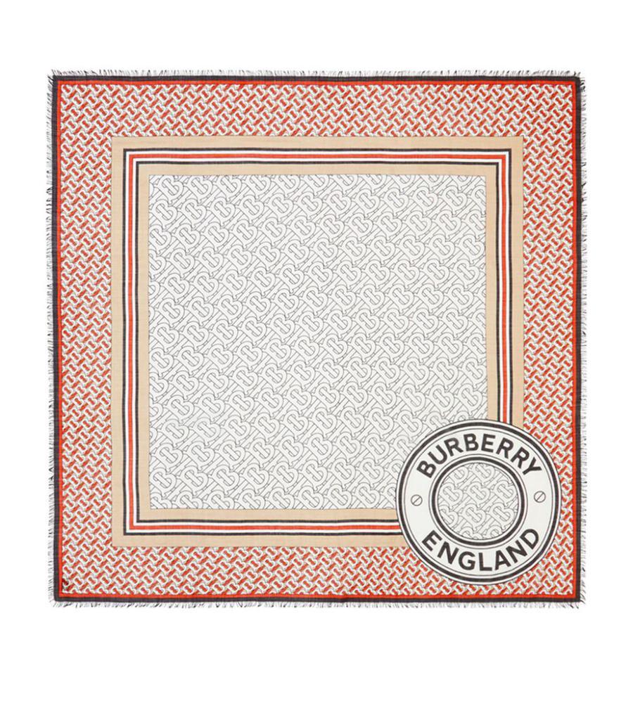 商品Burberry|large monogram square scarf,价格¥3071,第1张图片