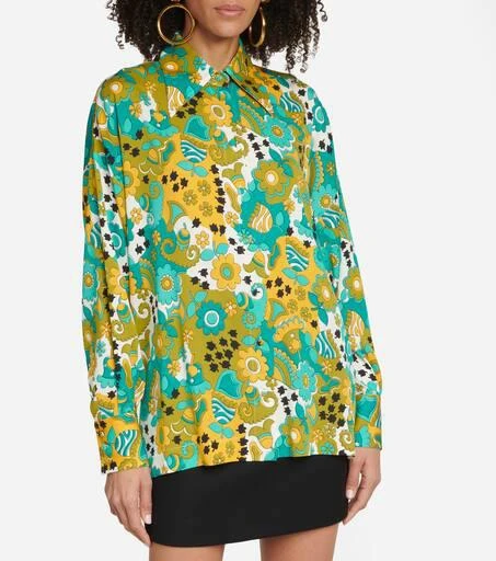 商品Dolce & Gabbana|花卉真丝混纺缎布衬衫,价格¥8169,第5张图片详细描述