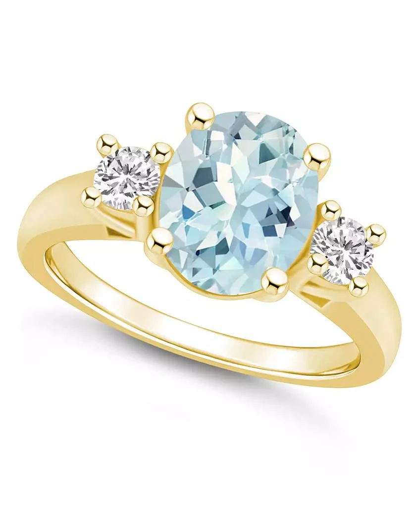 商品Macy's|Aquamarine and Diamond Ring (2-1/2 ct.t.w and 1/3 ct.t.w) 14K Yellow Gold,价格¥34598,第1张图片