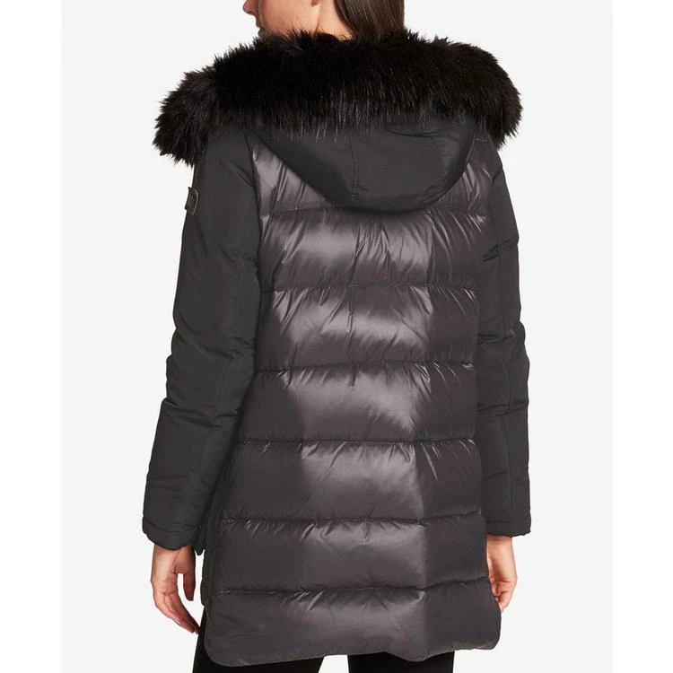 商品DKNY|Faux-Fur-Trim Quilted-Back Puffer Coat,价格¥1122,第3张图片详细描述