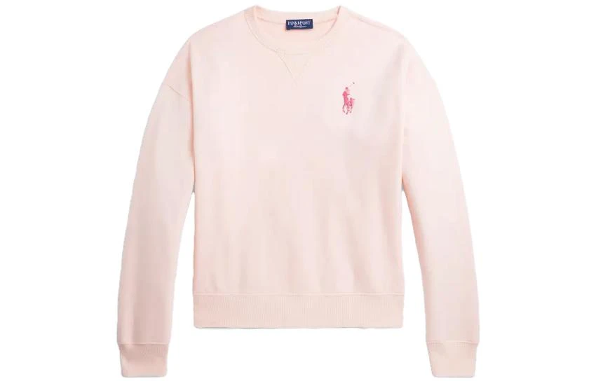 商品[国内直发] Ralph Lauren|Pink Pony Love Fleece Sweatshirt 小马刺绣圆领套头长袖毛衣 女款 粉色,价格¥886,第1张图片
