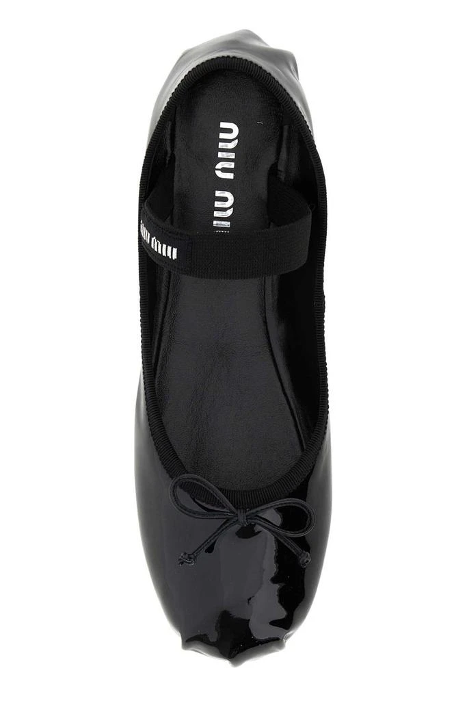商品Miu Miu|Miu Miu Logo-Band Bow-Detailed Ballerina Shoes,价格¥4459-¥5003,第3张图片详细描述