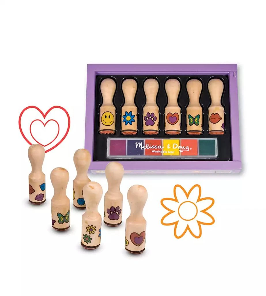 商品Melissa & Doug|手柄印章印泥套装 Melissa and Doug Toy, Happy Handle Stamp Set,价格¥84,第1张图片