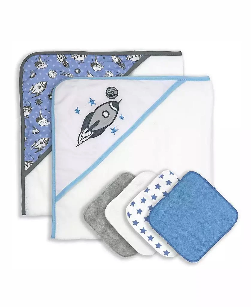 商品3 Stories Trading|Baby Boys Hooded Towels with Washcloths, 6 Piece Set,价格¥225,第1张图片