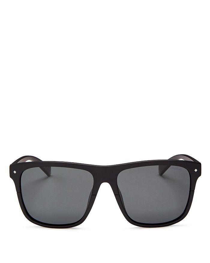 商品Polaroid|Men's Flat Top Square Sunglasses, 58mm - 100% Exclusive,价格¥484,第3张图片详细描述