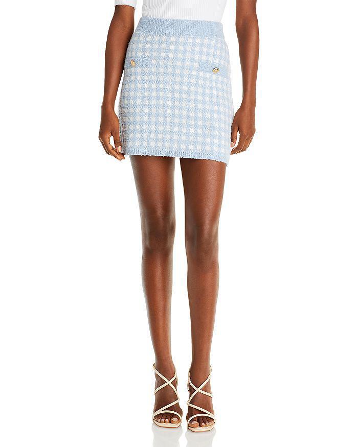 商品AQUA|Checkered Knit Mini Skirt - 100% Exclusive,价格¥342,第3张图片详细描述