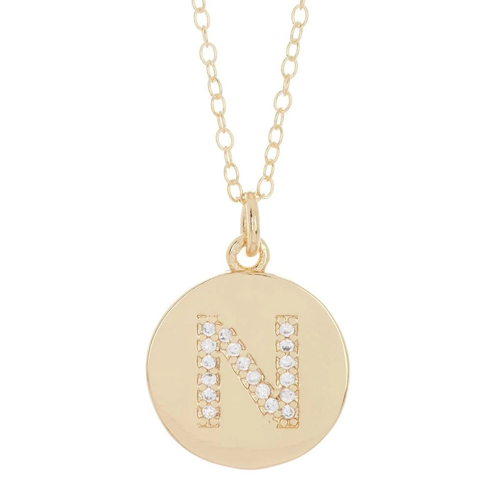 商品ADORNIA|Adornia Initial Circle Disc Necklace gold,价格¥332,第5张图片详细描述