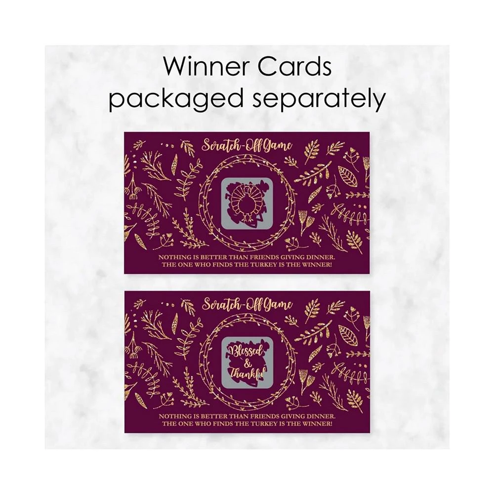 商品Big Dot of Happiness|Elegant Thankful for Friends - Friendsgiving Thanksgiving Party Game Scratch Off Cards - 22 Count,价格¥112,第3张图片详细描述