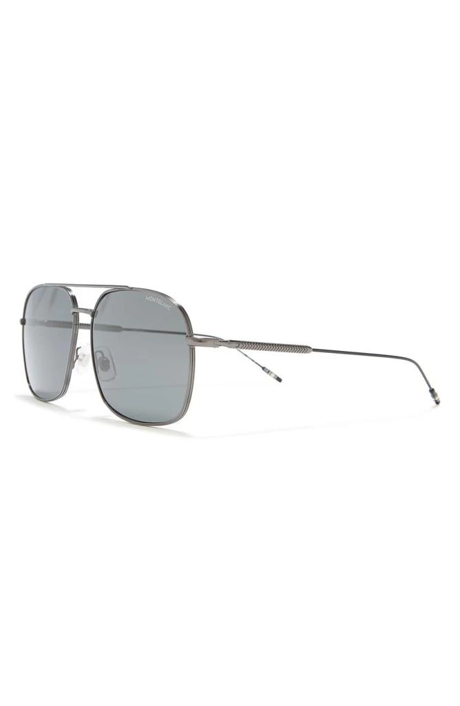 商品MontBlanc|61mm Novelty Pilot Sunglasses,价格¥1143,第2张图片详细描述