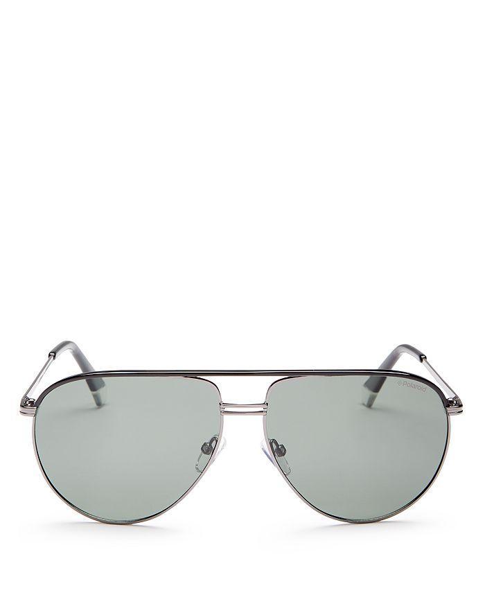 商品Polaroid|Men's Brow Bar Aviator Sunglasses, 61mm,价格¥729,第3张图片详细描述