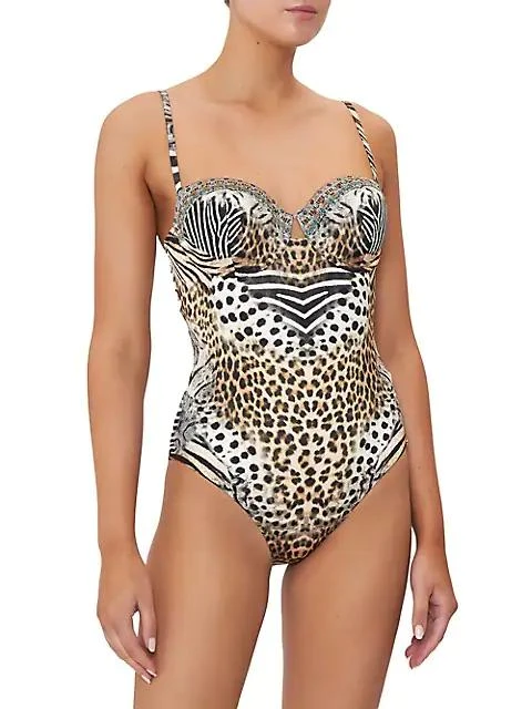 Leopard Underwire One-Piece Swimsuit 商品