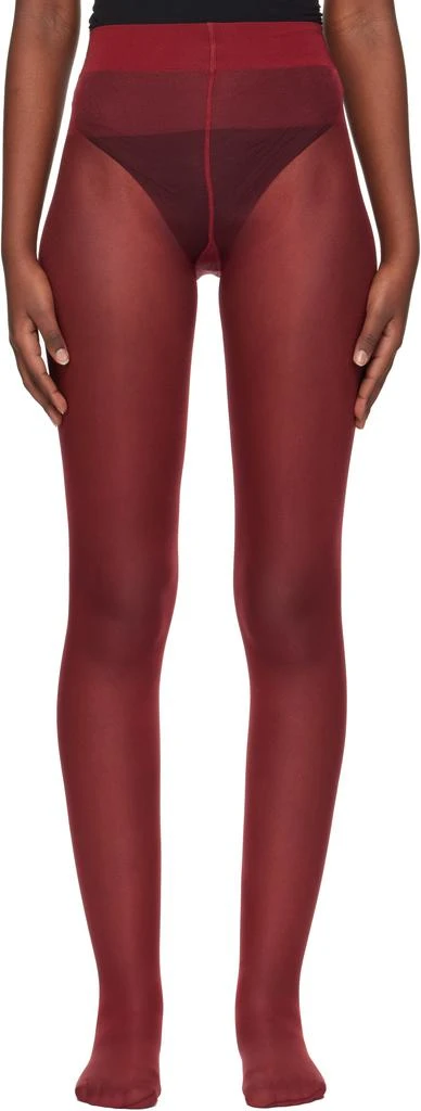 商品Wolford|Burgundy Satin Touch 20 Tights,价格¥327,第1张图片