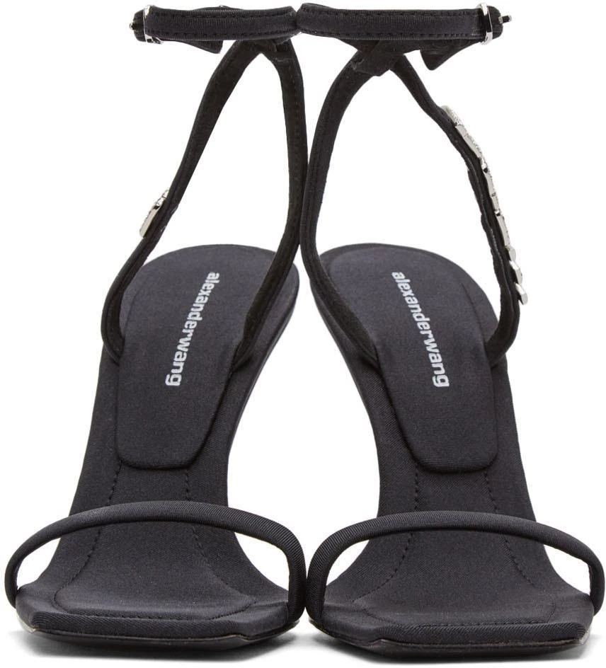 商品Alexander Wang|Black Crystal Logo Julie Sandals,价格¥4656,第2张图片详细描述
