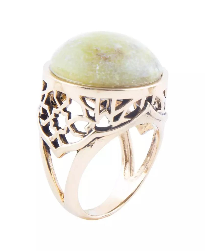 商品Barse|Flora Bronze and Genuine Canadian Jade Ring,价格¥510,第1张图片