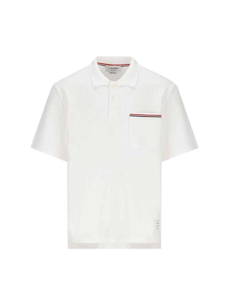 商品Thom Browne|Thom Browne RWB Pocket Trim Polo Shirt,价格¥2135-¥2247,第1张图片