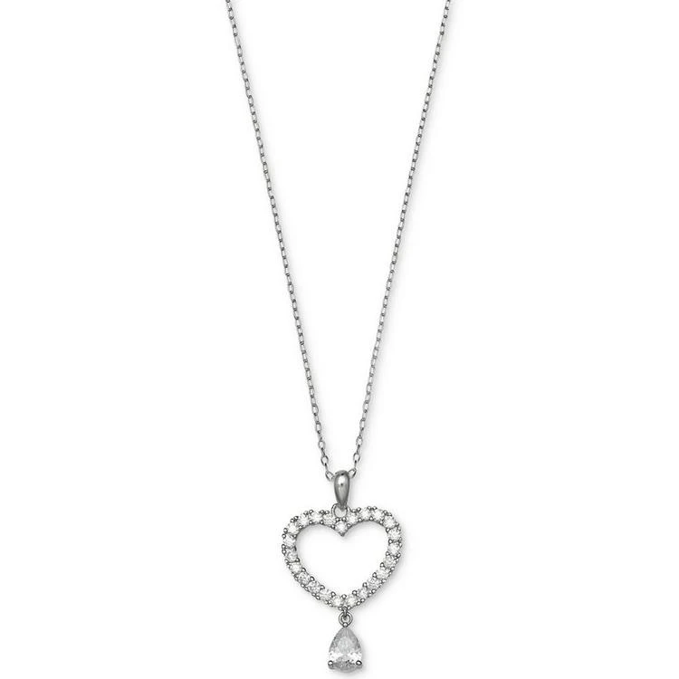 商品Giani Bernini|Cubic Zirconia Heart & Teardorp Necklace in Sterling Silver, Created for Macy's,价格¥143,第1张图片