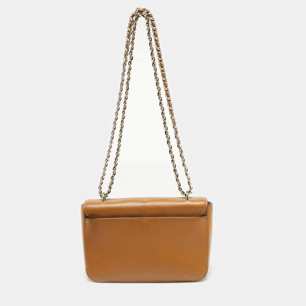 商品[二手商品] Tory Burch|Tory Burch Brown Leather Robinson Shoulder Bag,价格¥1331,第6张图片详细描述