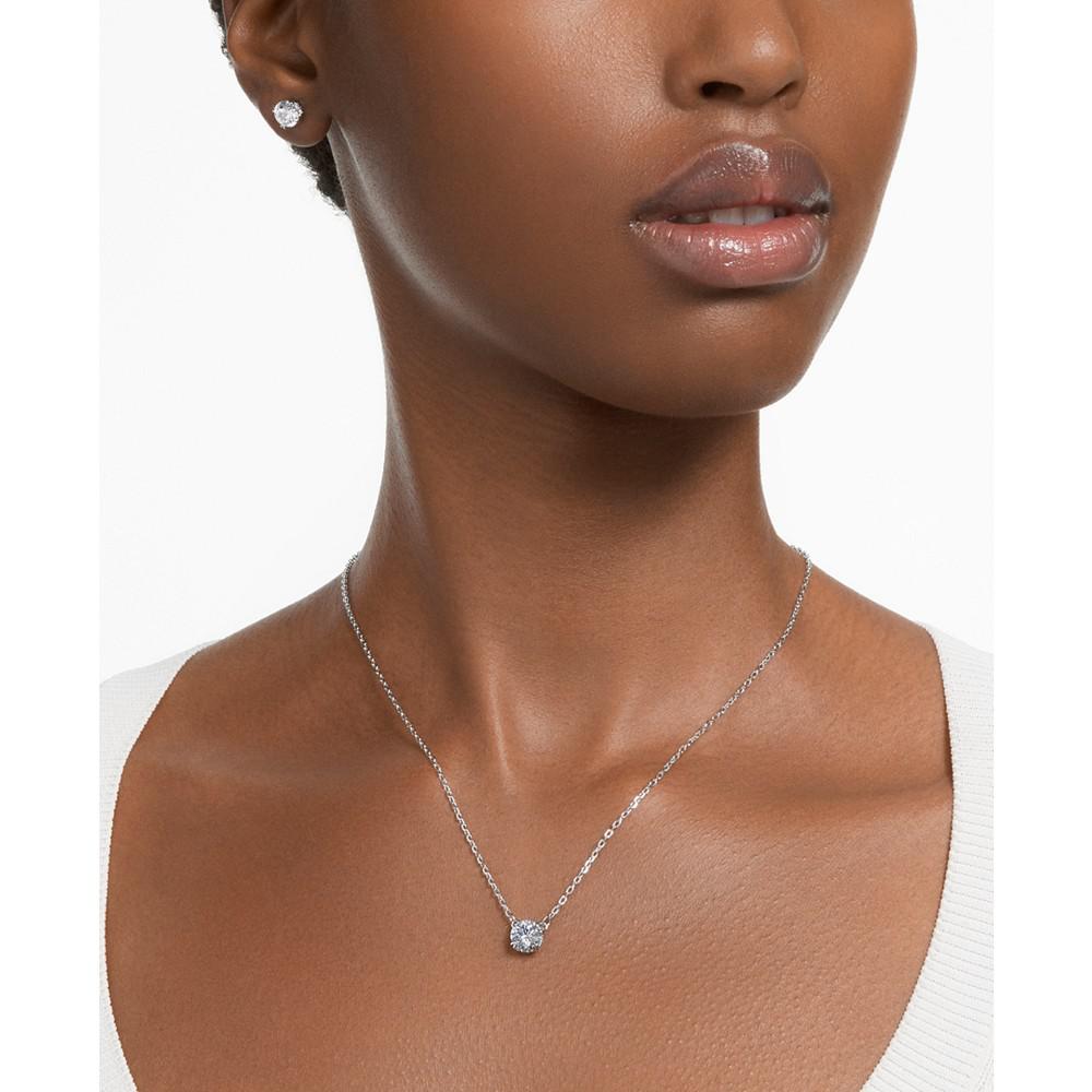 Silver-Tone 2-Pc. Set Crystal Earrings and Necklace, 14-7/8" + 2" extender商品第7张图片规格展示