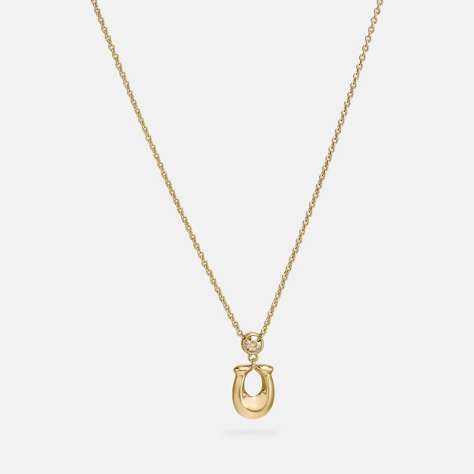 商品Coach|Coach Women's C Crystal Necklace - Gold/Clear,价格¥533,第1张图片