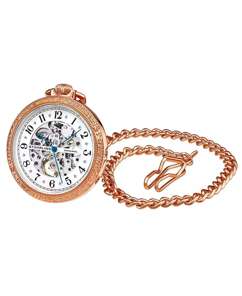 商品Stuhrling|Women's Rose Gold Stainless Steel Chain Pocket Watch 48mm,价格¥1717,第4张图片详细描述