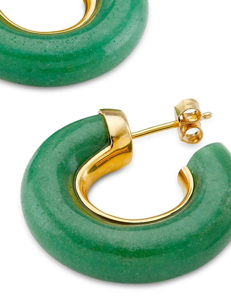 商品NEST Jewelry|22K Gold-Plated & Jade Aventurine Chunky Hoops,价格¥842,第3张图片详细描述