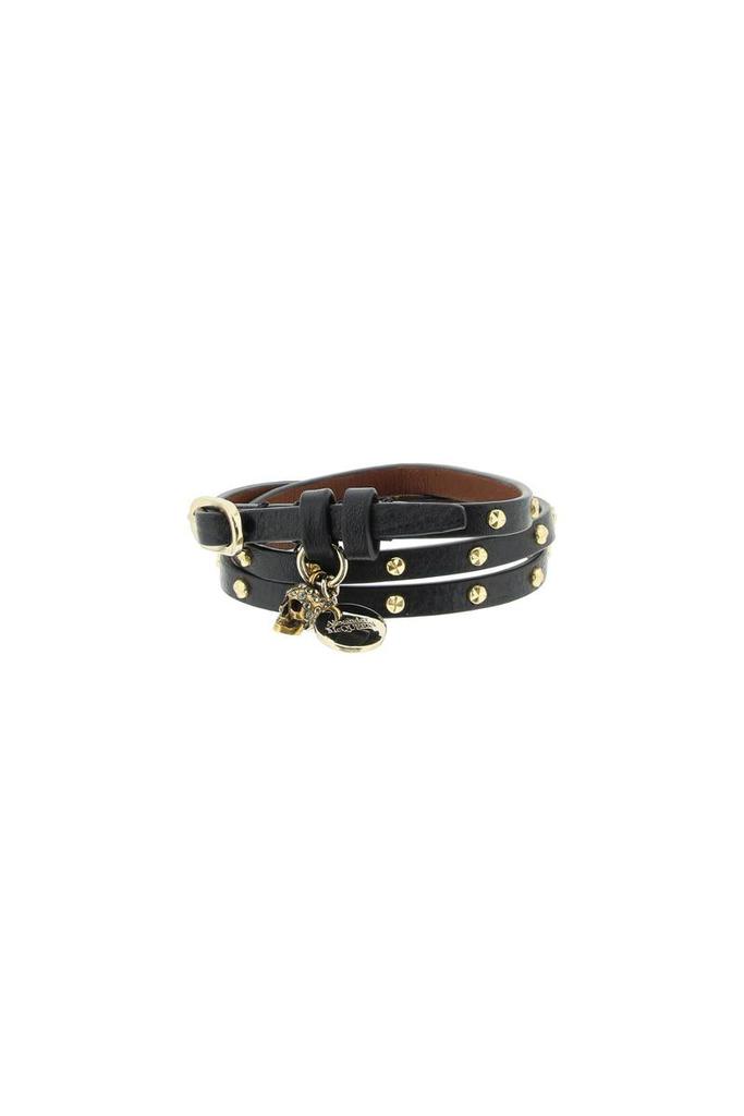 Alexander mcqueen double wrap pave skull bracelet商品第3张图片规格展示