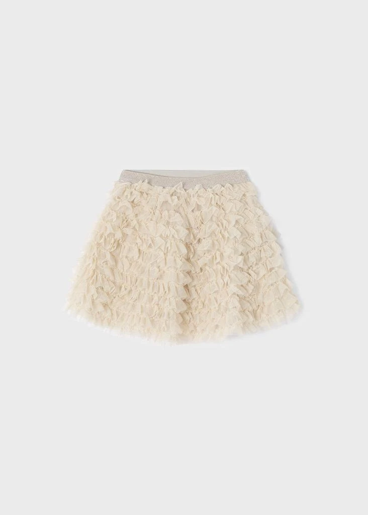 商品Mayoral|Beige Champagne Tulle Ruffle Skirt,价格¥207,第2张图片详细描述