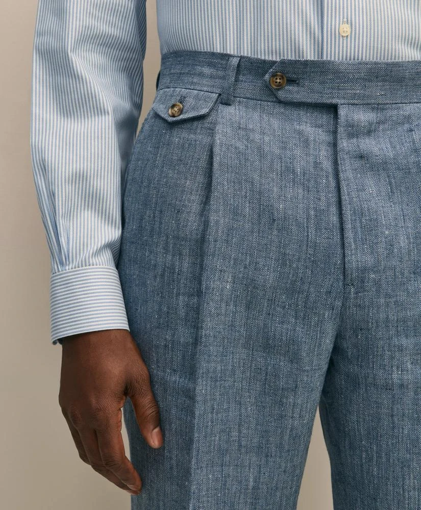 商品Brooks Brothers|Classic Fit Herringbone Linen Single-Pleat Suit Pants,价格¥1046,第4张图片详细描述