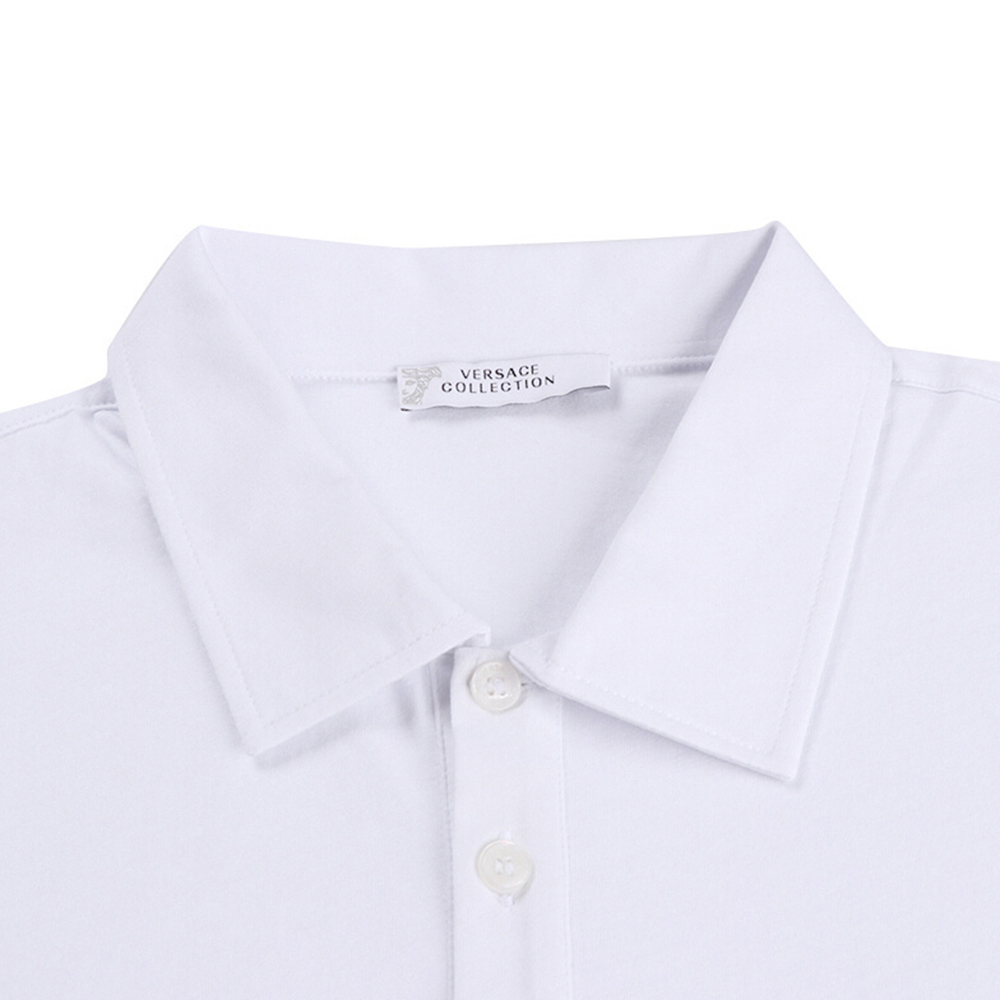 VERSACE COLLECTION 男士白色棉质POLO衫 V800708-VJ00180-V9052商品第1张图片规格展示