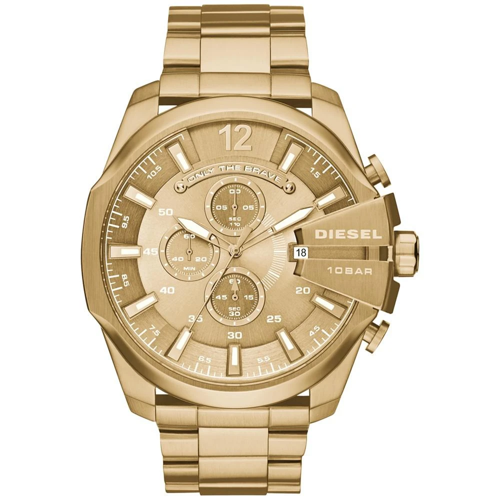 商品[国内直发] Diesel|Men's Chronograph Mega Chief Gold-Tone Stainless Steel Bracelet Watch 59x51mm,价格¥1383,第1张图片