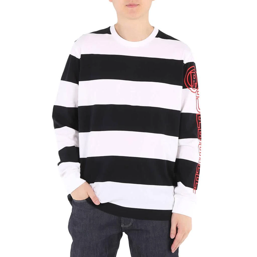 商品Burberry|男士 Laxley 条纹棉质超大长袖 T 恤,价格¥1024,第1张图片