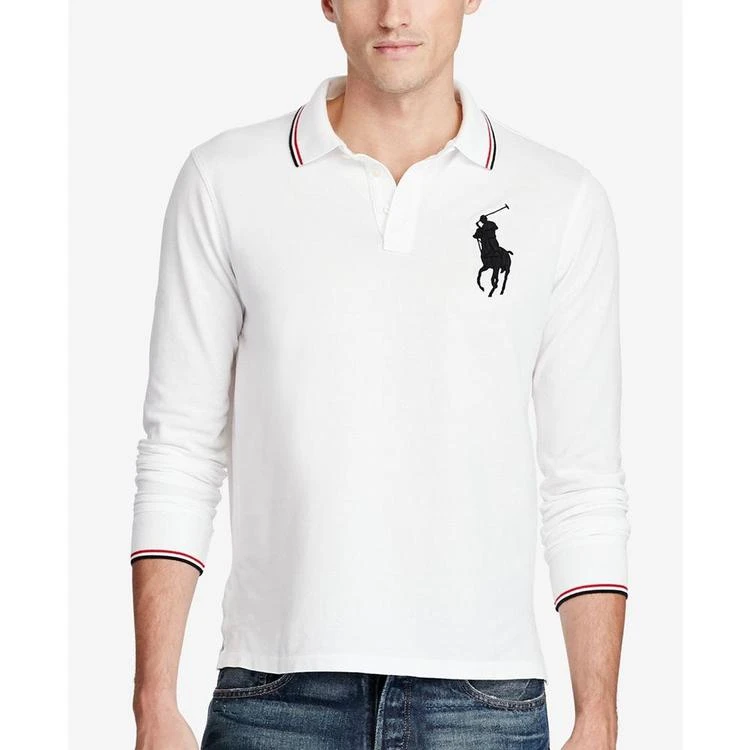 商品Ralph Lauren|Men's Long-Sleeve Mesh Big Pony Polo, a Macy's Exclusive Style,价格¥300,第1张图片