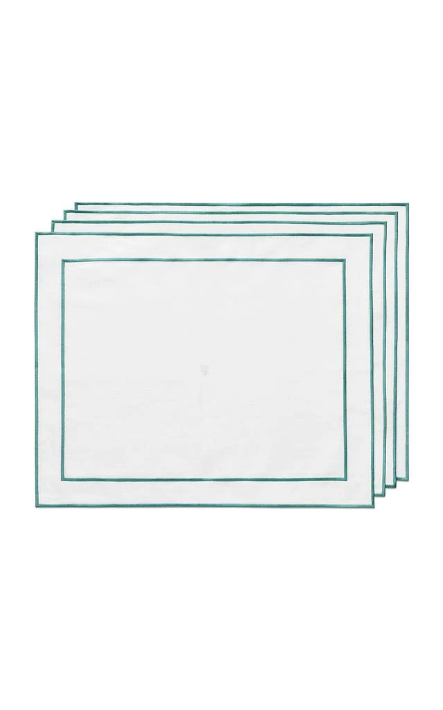 商品Tiffany & Co.|Tiffany & Co. - Set-of-Four Embroidered Linen Placemats - Blue - Moda Operandi,价格¥4486,第1张图片