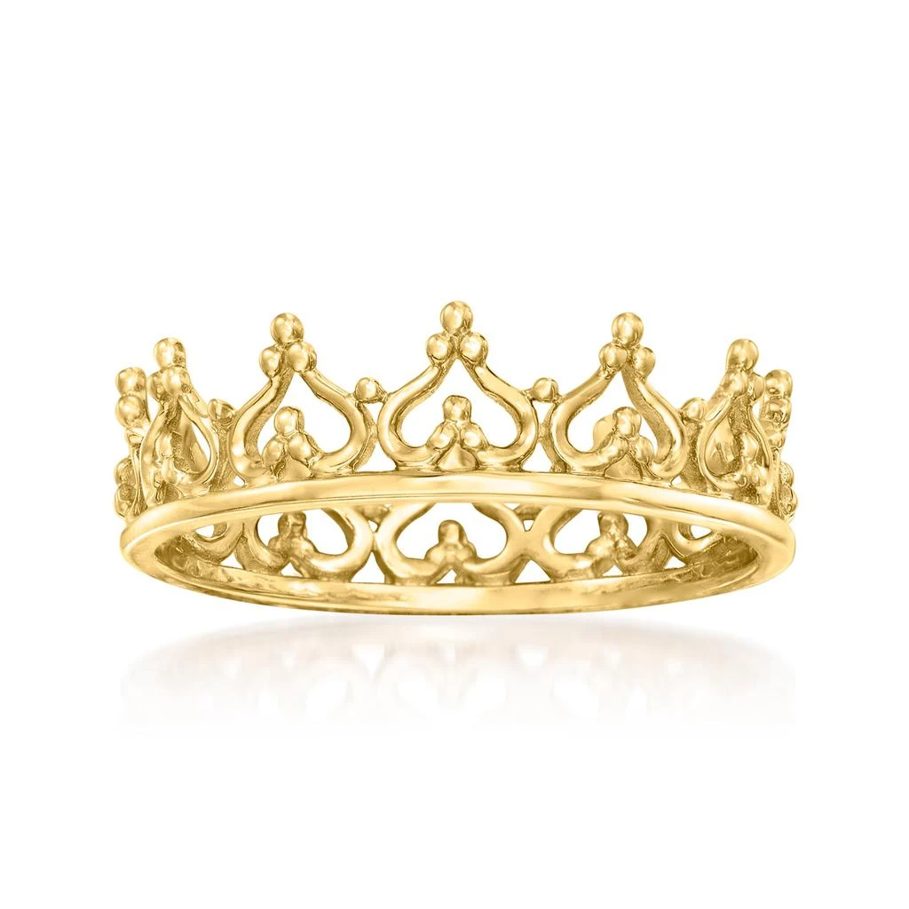 商品Ross-Simons|14kt Yellow Gold Royal Crown Ring,价格¥2759,第1张图片