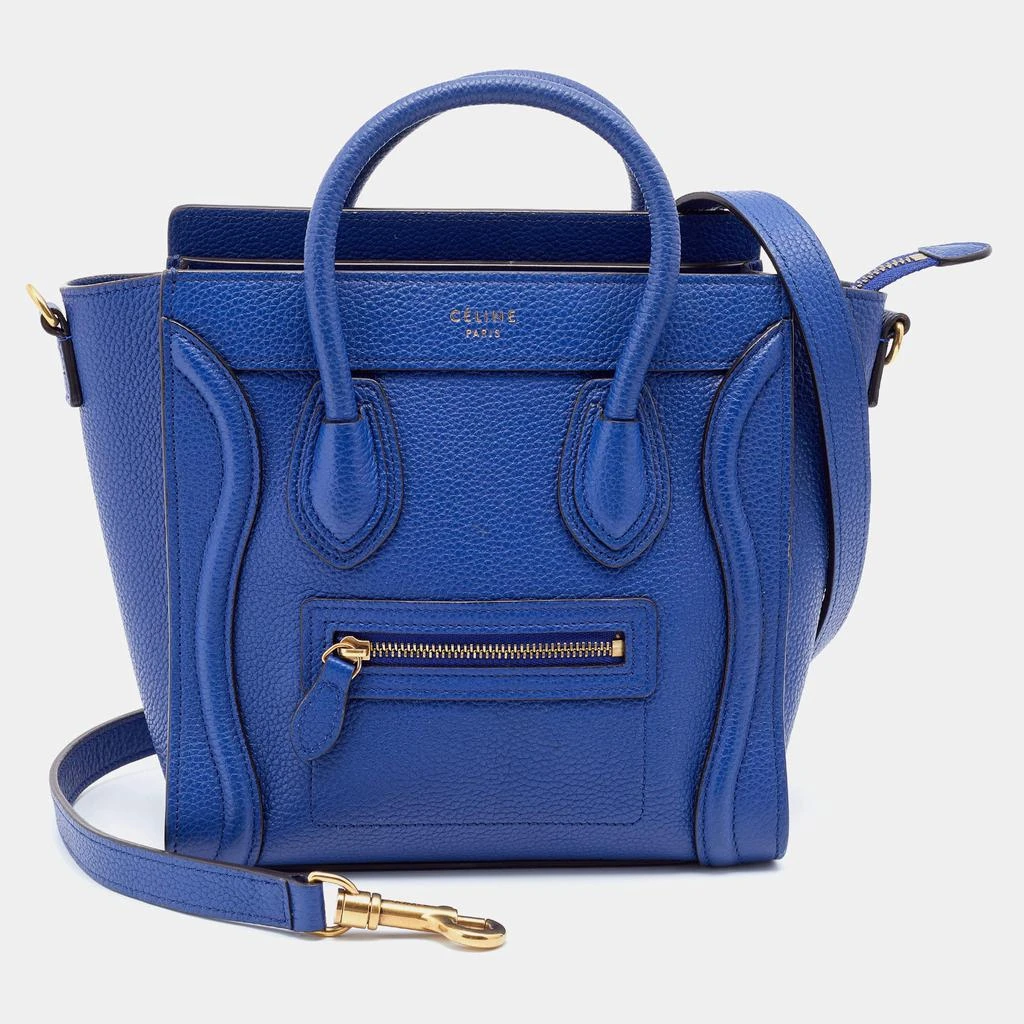 商品[二手商品] Celine|Céline Blue Leather Nano Luggage Tote,价格¥8183,第1张图片