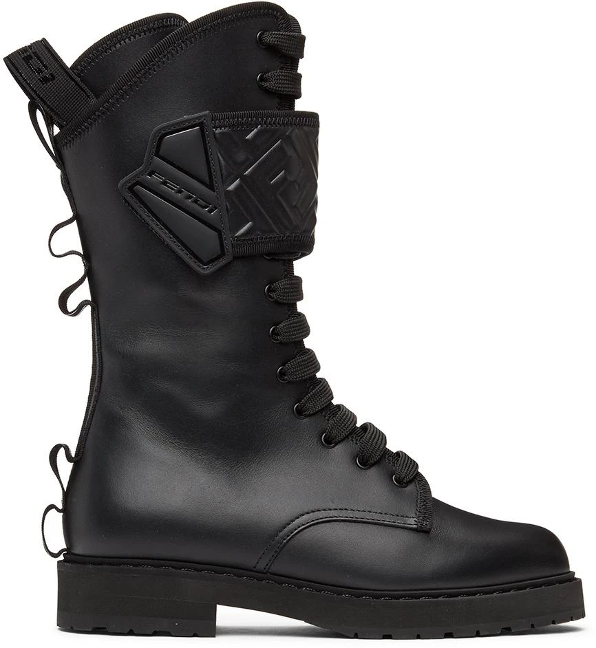 商品Fendi|Black 'Forever Fendi' Rockoko Biker Boots,价格¥9212,第1张图片