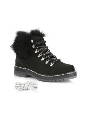 Clara Suede Fur-Trimmed Hiking Boots 商品