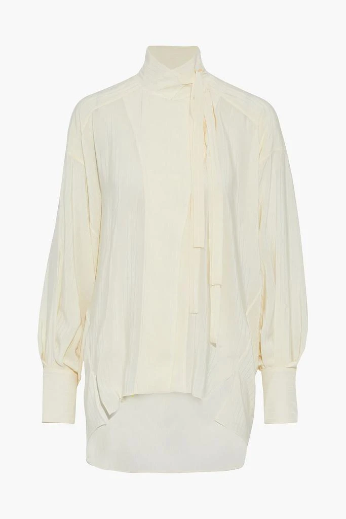 商品Chloé|Tie-neck pinstriped silk crepe de chine blouse,价格¥2259,第3张图片详细描述