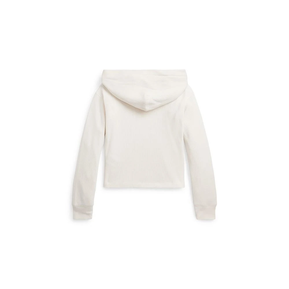 商品Ralph Lauren|Little and Toddler Girls Waffle-Knit Cotton-Blend Boxy Hoodie,价格¥175,第2张图片详细描述