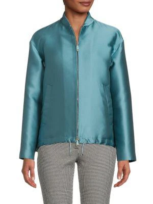 商品Valentino|Silk Blend Insulated Zip Front Jacket,价格¥2978,第1张图片