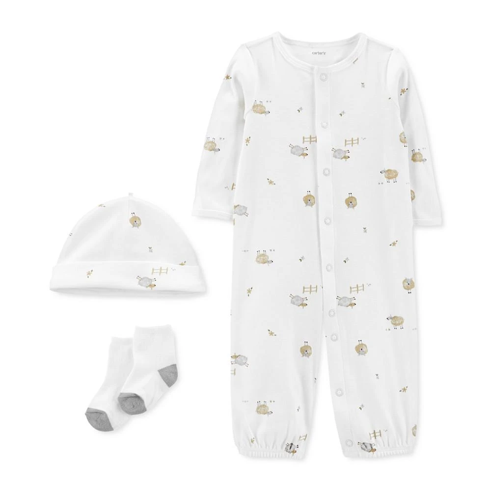 商品Carter's|Baby Boys or Baby Girls Take Me Home Converter Gown, 3 Piece Set,价格¥59,第1张图片