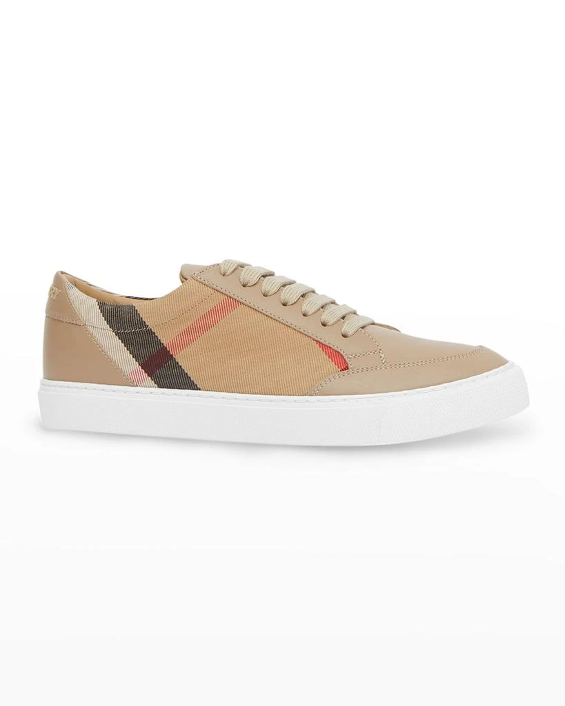 商品Burberry|New Salmond Check Leather Sneakers,价格¥4399,第4张图片详细描述