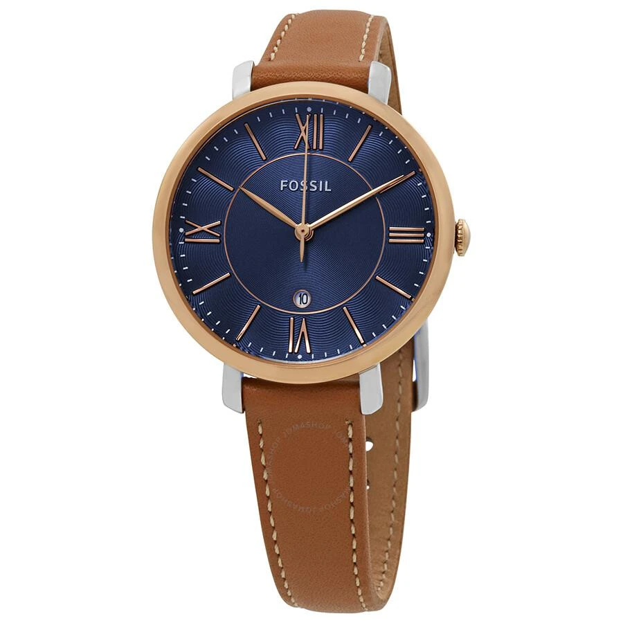 商品Fossil|Jacqueline Blue Dial Ladies Leather Watch ES4274,价格¥509,第1张图片