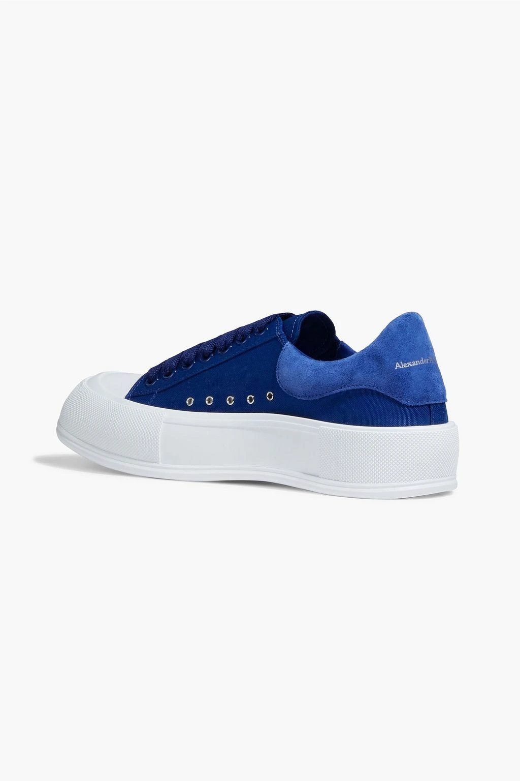 商品Alexander McQueen|Suede-trimmed woven platform sneakers,价格¥1276,第3张图片详细描述