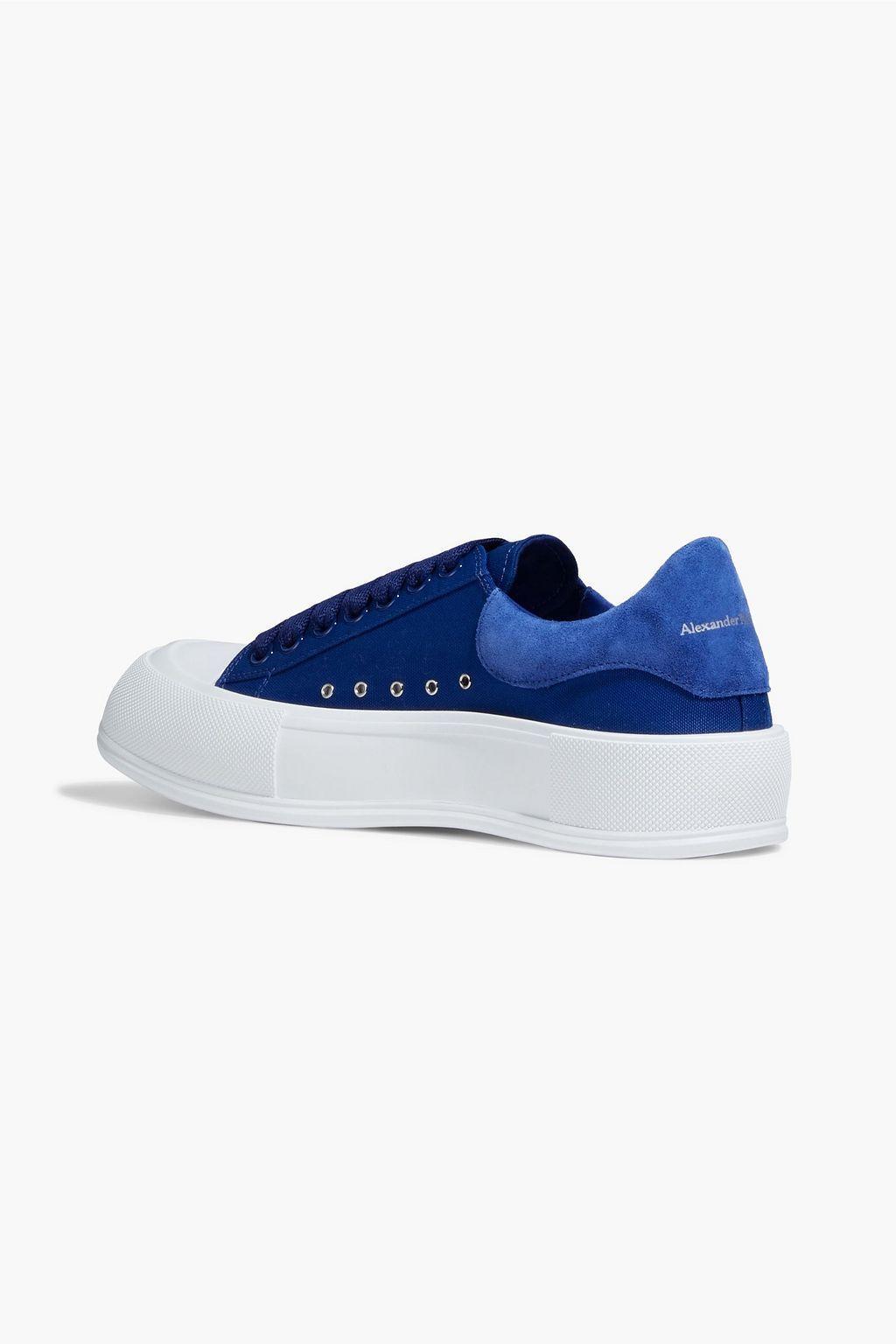 商品Alexander McQueen|Suede-trimmed woven platform sneakers,价格¥2642,第5张图片详细描述