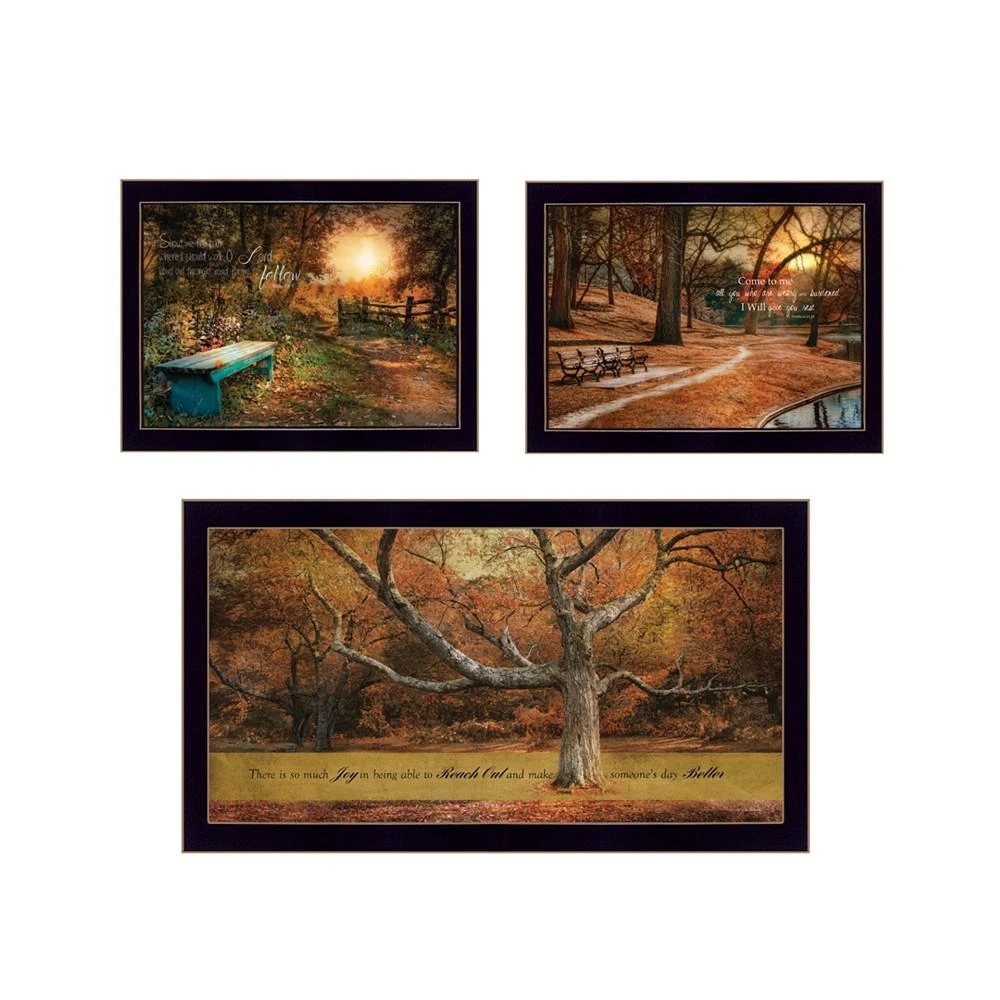 商品Trendy Décor 4U|Tranquil Spaces 3-Piece Vignette by Robin-Lee Vieira, Black Frame, 32" x 18",价格¥2441,第1张图片