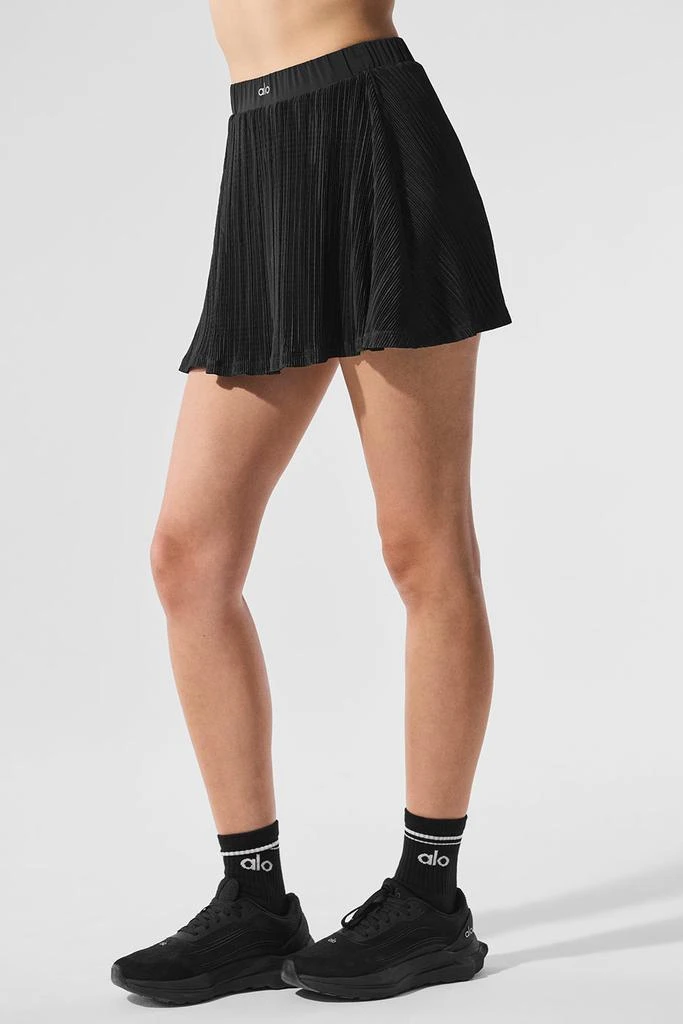 商品Alo|Micro Plisse Tennis Skirt - Black,价格¥518,第4张图片详细描述